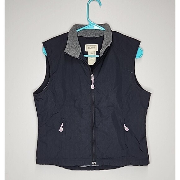 L.L. Bean Winter Vest Fleece Lined Nylon Ski Black Womens Size Medium EUC - Picture 4 of 8